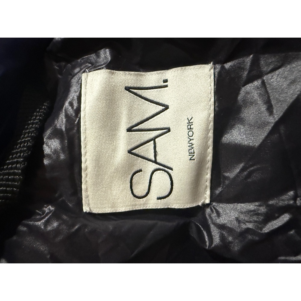 SAM. New York Women Metallic‎ Navy Blue Goose Down Puffer Jacket Size M - Picture 4 of 9